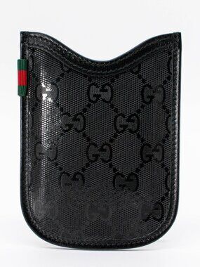 Gucci Guccissima Black Leather Phone Case